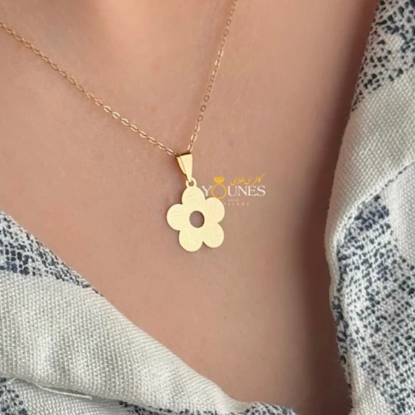 آویز گل طلا لیزری